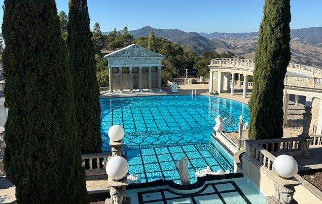 The family swimming pool at the Hearst Mansion along the Pacific Coast Highway in California