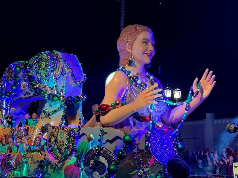 Mardi Gras parade float at Universal Mardi Gras in Florida