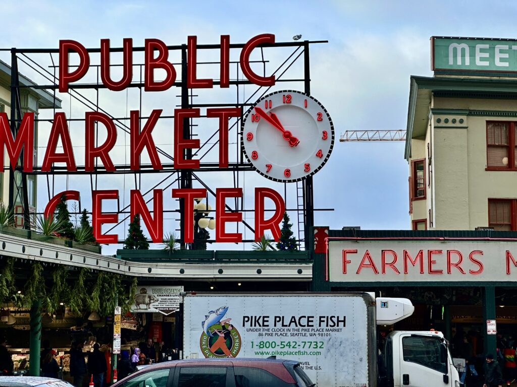 Facade of Seattle's Pike Place Market.