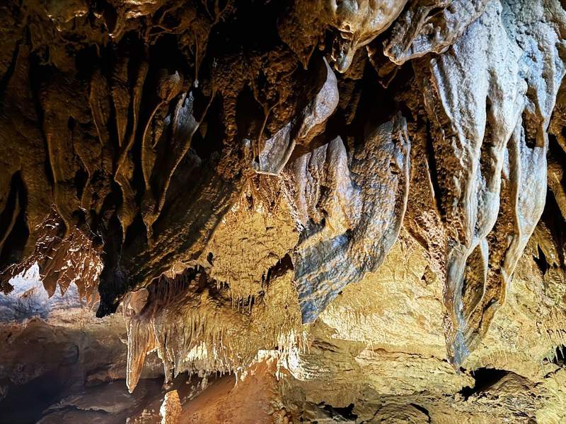 Formations inside the Tuckaleechee Caverns in Tennessee.