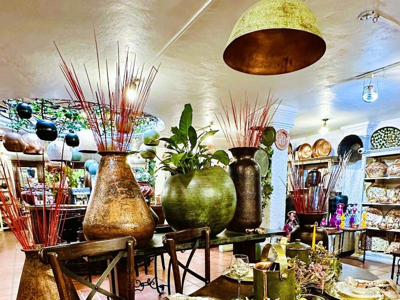Colorful copper pots in a shop in Santa Clara del Cobre.