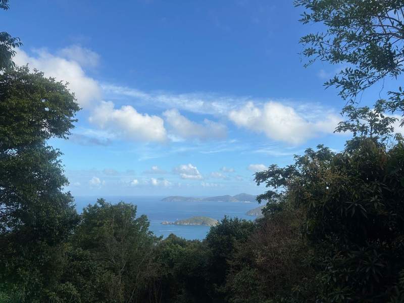 Blue skies, lots of greenery and plenty of hills in the USVI.