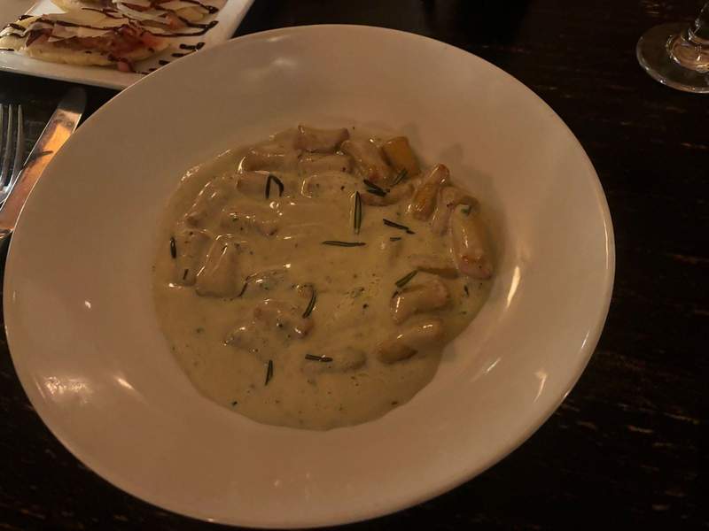 A plate of homemade gnocchi at Pesce Italian.