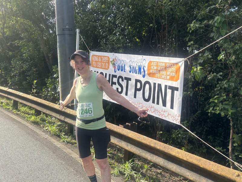 On the 8 Tuff Miles course at the highest point.