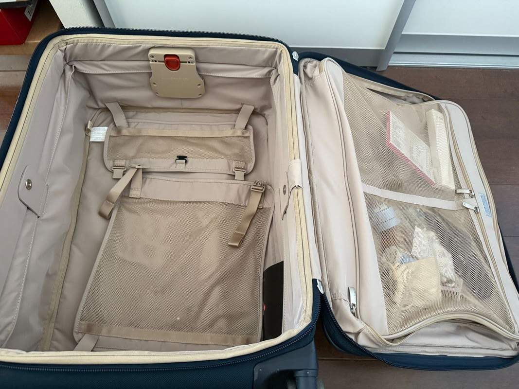 Storage compartments inside the suitcase