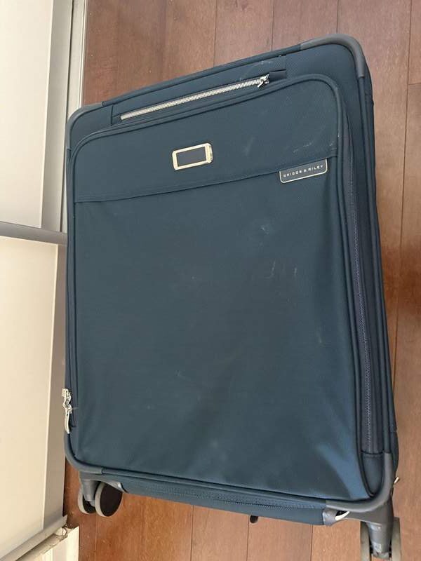 Top view of luggage with scratches