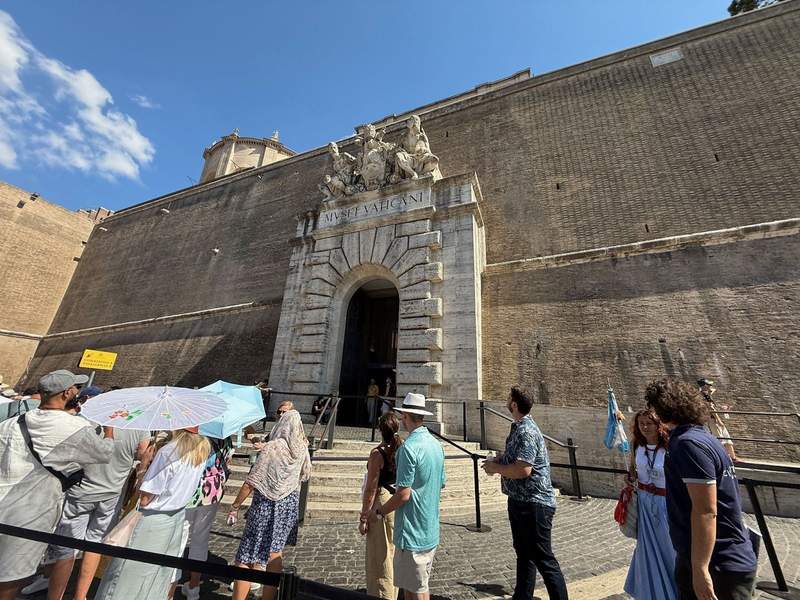 People waiting in line to access the Vatican Museum