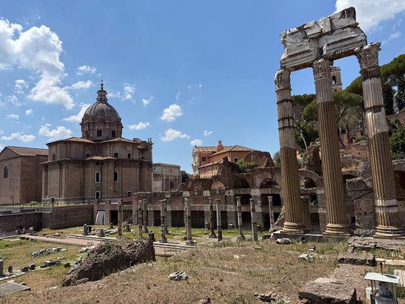 The Roman Forum on a clear day.