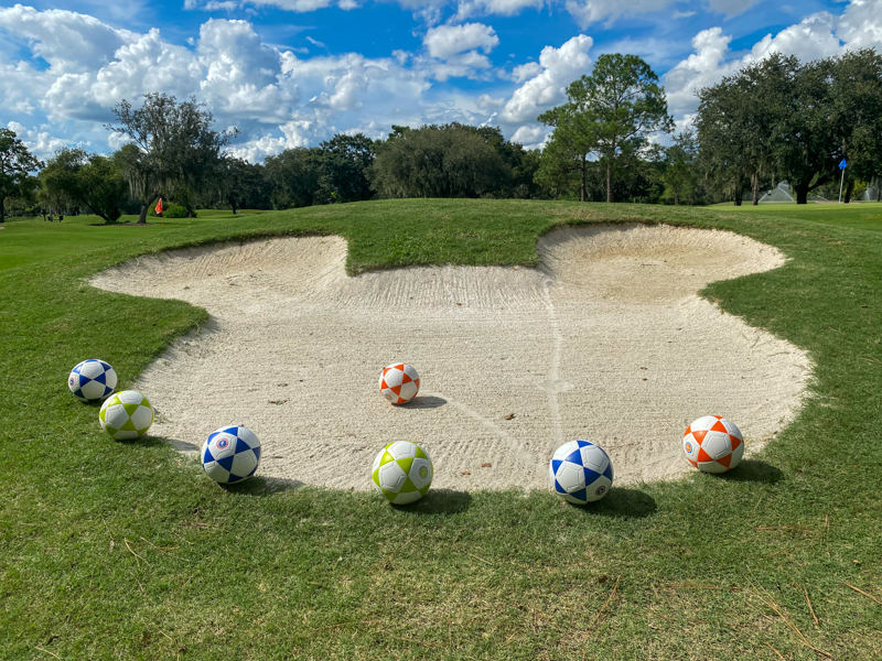Mickey Mouse shaped bunker on a Walt Disney World Resort golf course