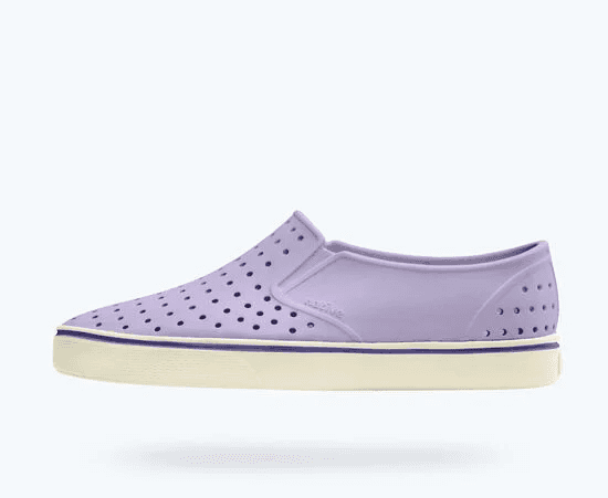 Purple and white Native Miles water shoe