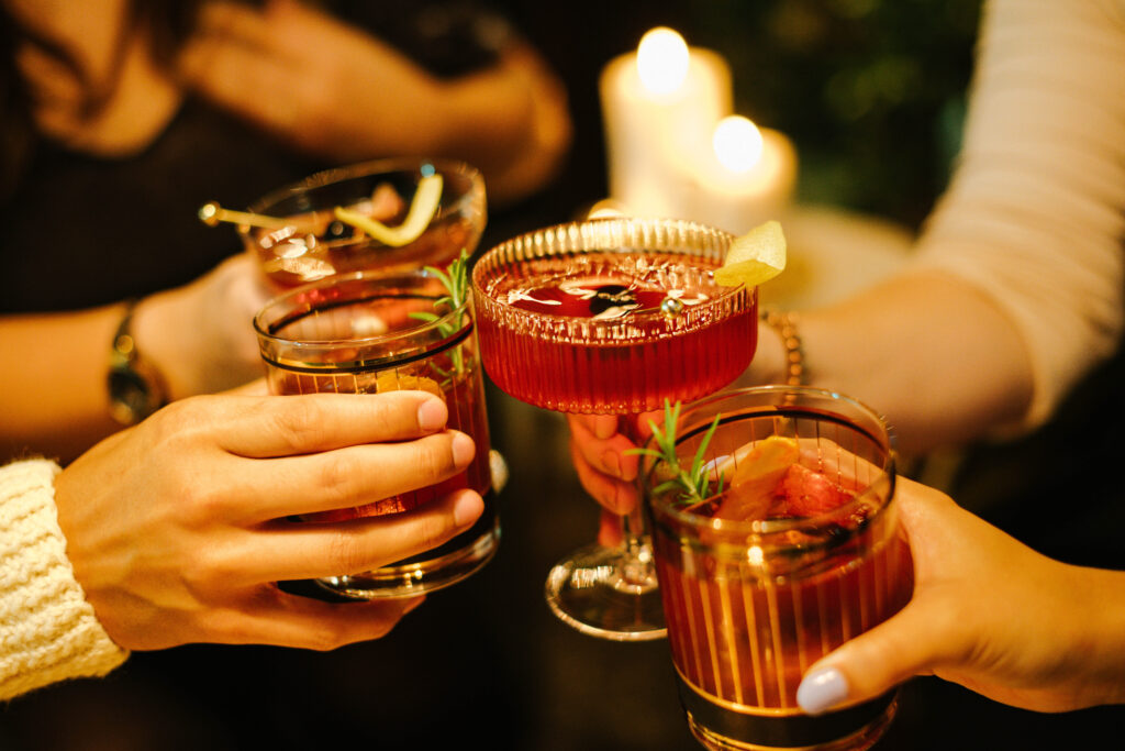 Four cocktails served at a stop on Tennessee's Cork to Fork Culinary Trail.