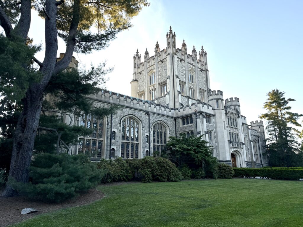Thompson Memorial Library, a Gothic structure on the Vassar campus in Poughkeepsie