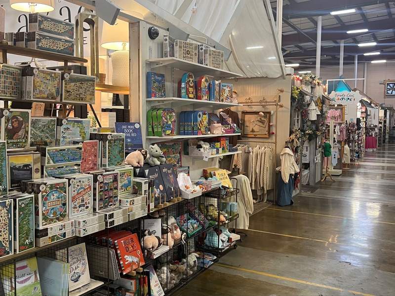 Aisles of products in Miss Lucille's Marketplace in Clarksville, TN