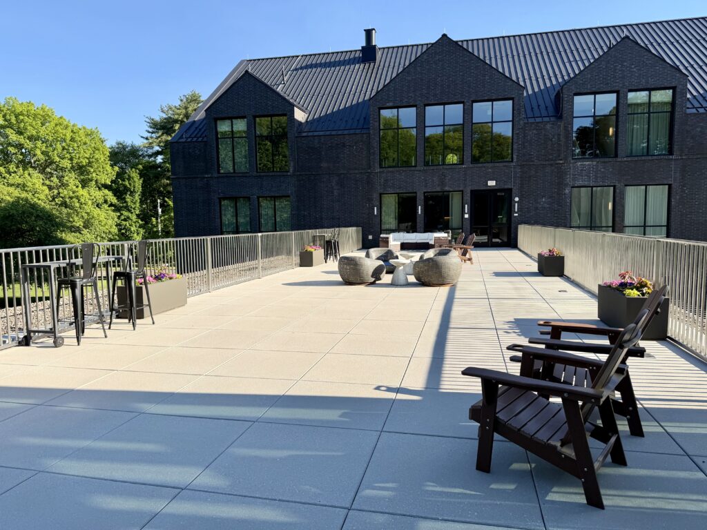 The Bridge outdoor terrace at The Heartwood at Vassar
