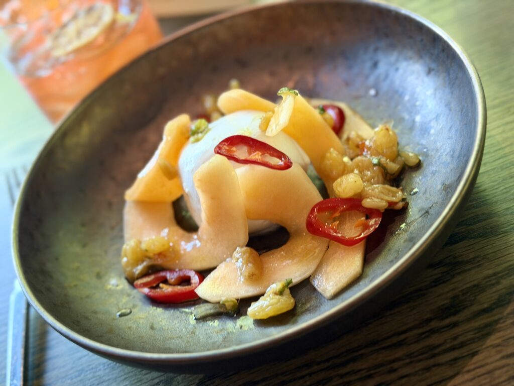 Burrata at The Salt Line at Vassar in Poughkeepsie