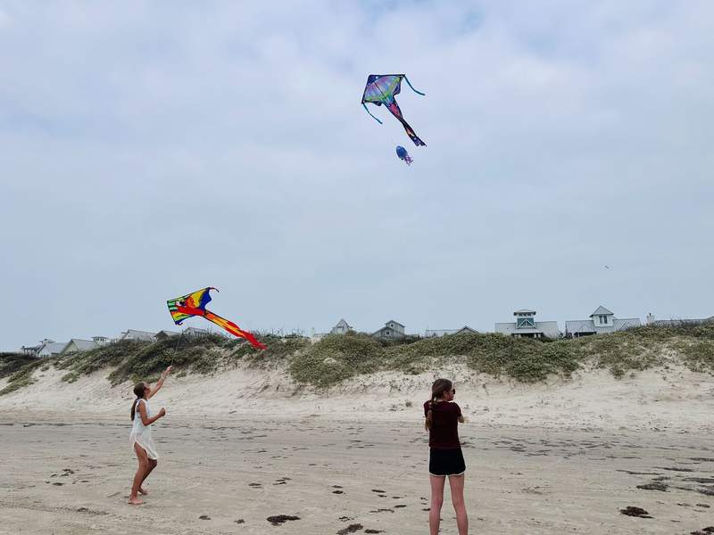 We spent the afternoon flying kites.