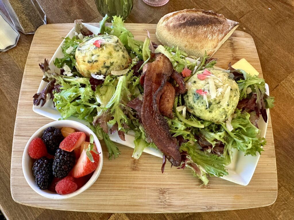 Mini quiches and fresh berries at Grey Hawk in Lake Lure, NC