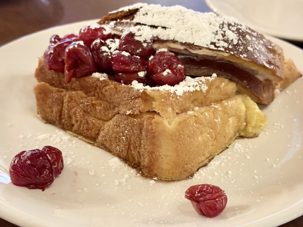 Cherry stuffed French toast served at the White Gull Inn in Door County, Wisconsin