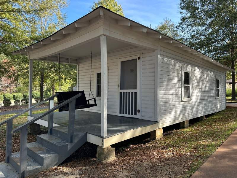 The small white two room house where Elvis Presley was born.