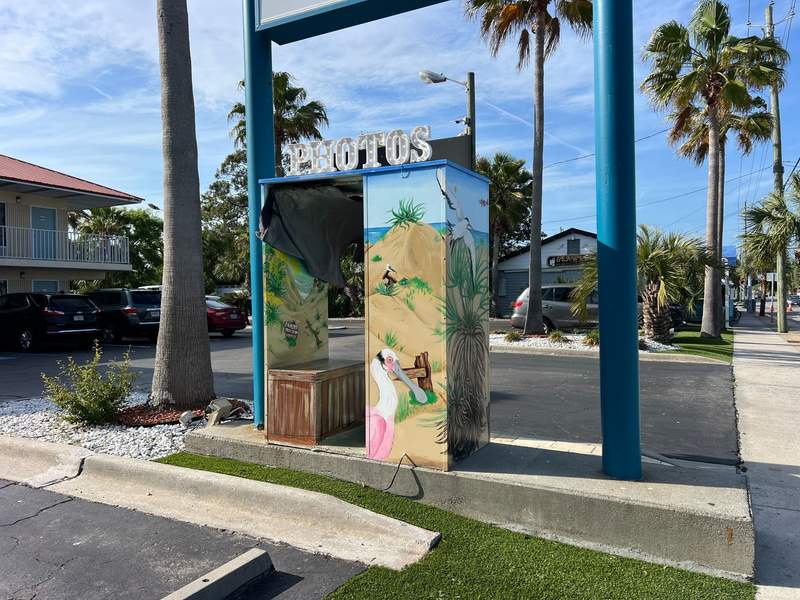 an old-school photo booth on Tybee Island