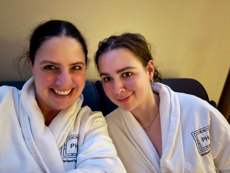 Mother and daughter looking relaxed and refreshed after spa treatments at the Spa at Palmer House.
