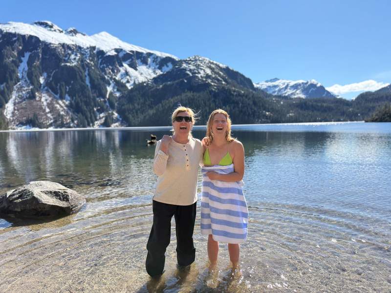 Two women in a lake