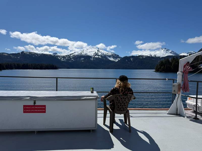 Woman on a boat deck