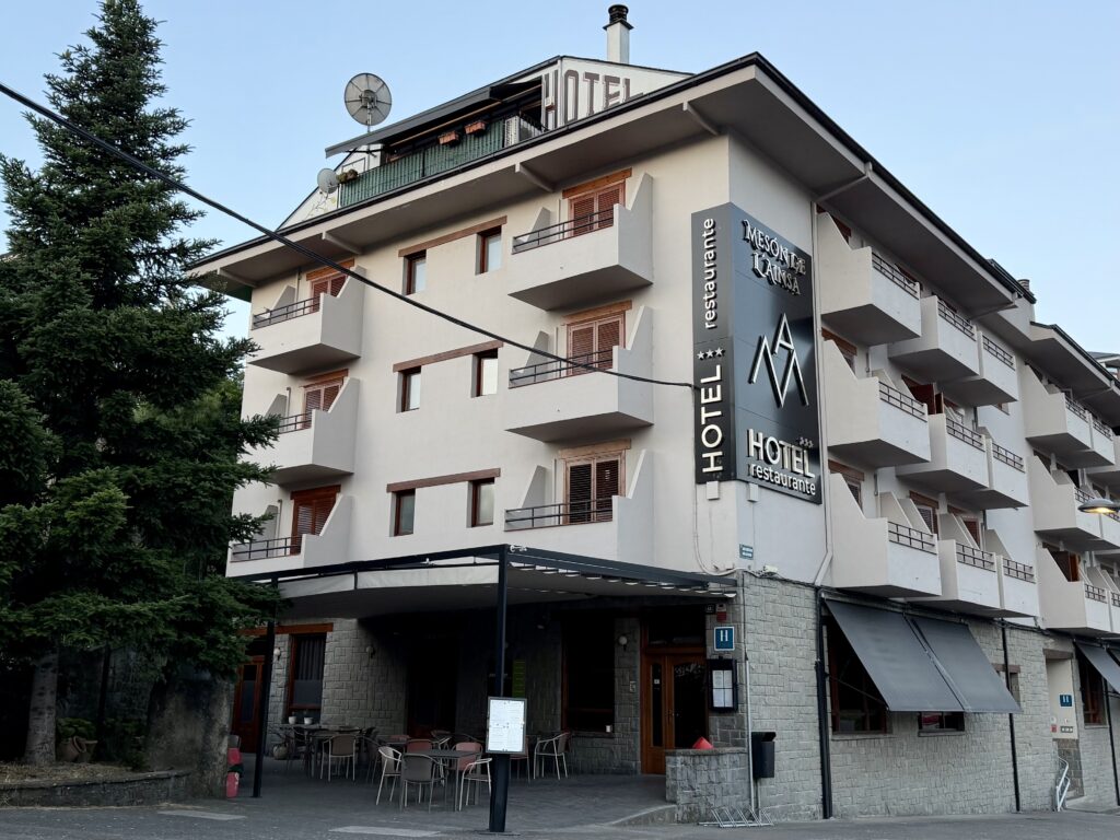 Exterior of the Meson de l'Ainsa, a hotel catering to outdoor adventurers in Aragon Spain