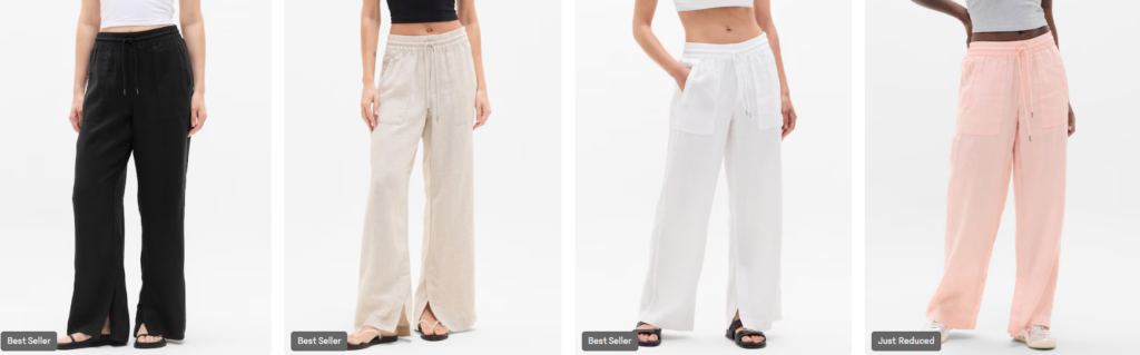 Four models wearing linent pants from Athlet