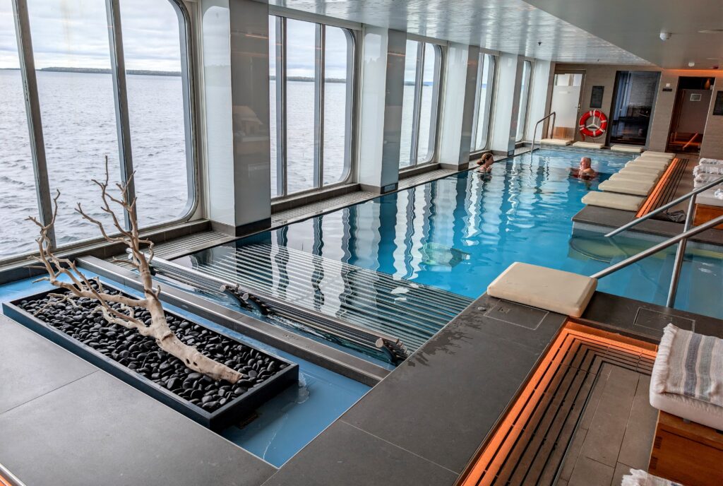 The indoor heated pool on the Viking Polaris