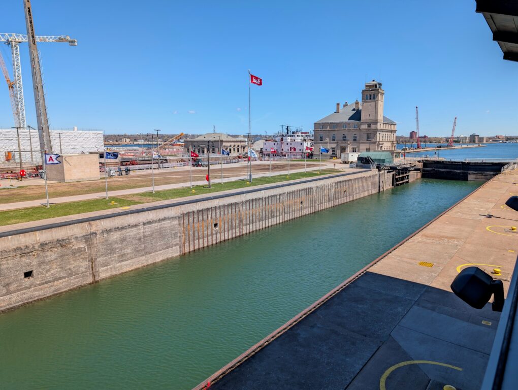 The Soo locks in Sault Sainte Marie, Michigan