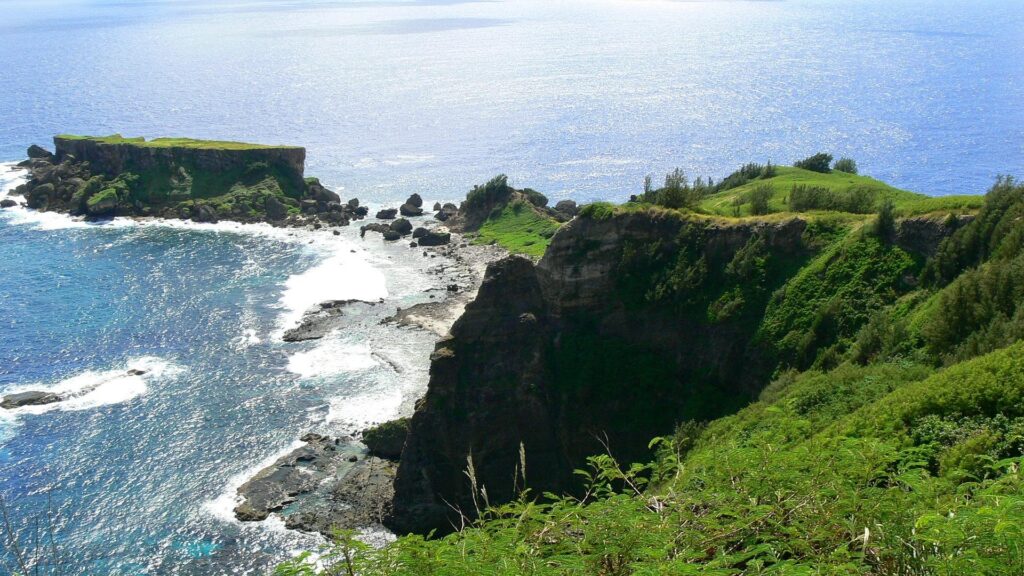 waves crashing ahore on Saipan in the Nortern Mariana Islands