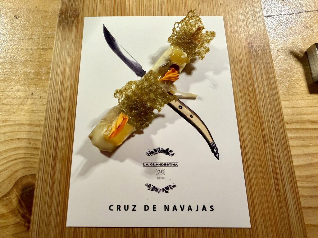 Razor clam tapas at La Clandestina restaurant in Zaragoza Spain