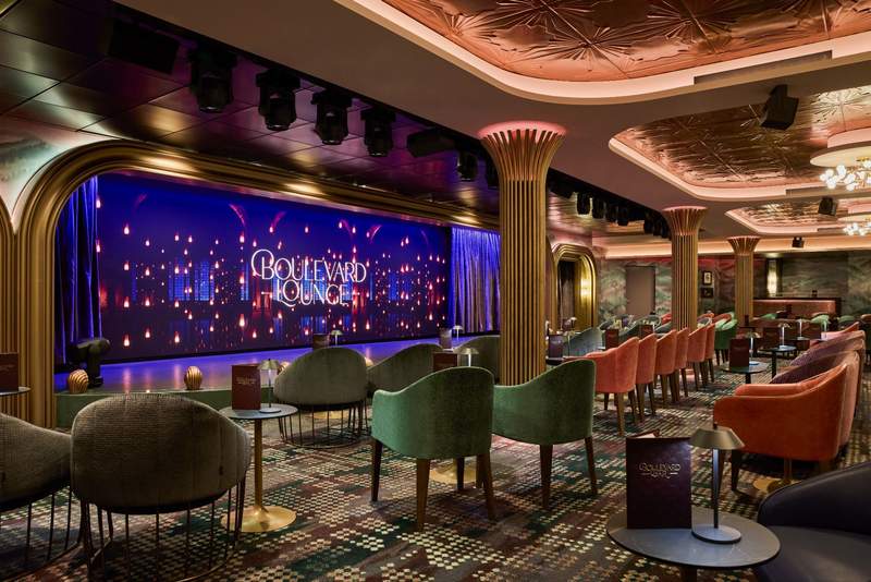The Boulevard Lounge on Celebrity Solstice in Alaska.