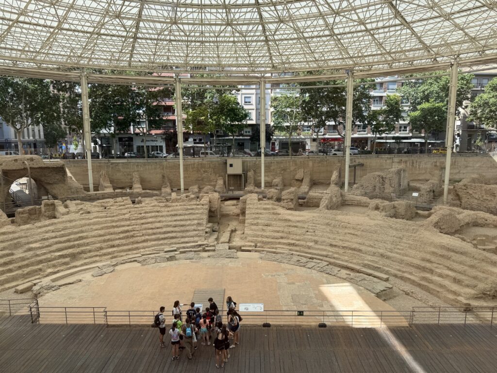 Ruins of an ancient Roman theatre in Zaragoza Spain is one of the best things to do
