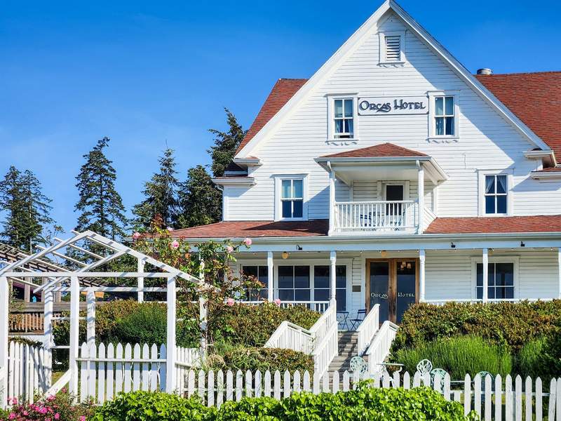 Exterior of Orcas Hotel, Orcas Island