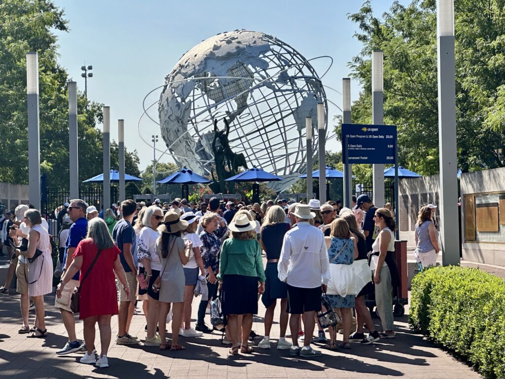 Crowds arriving at the US Open tennis tournament in NYC