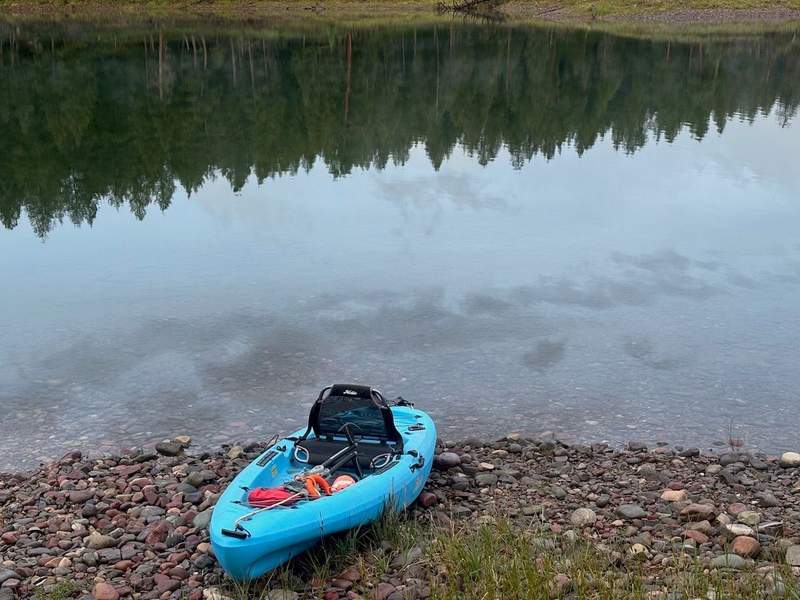 The guide's kayak before our LED hight kayaking