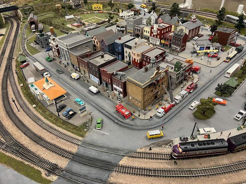 Up-close photo of the model train exhibit at the Wilmington Railroad Museum.