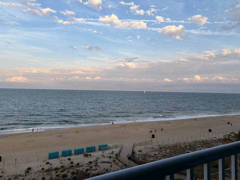 Golden sand beach in Ocean City, Maryland.