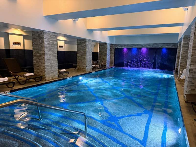 Adults-only indoor swimming pool inside a mountain resort