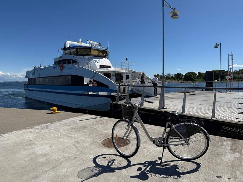 Bicycle beside the ferry at Vrångö in Gothenburg’s Southern Archipelago.