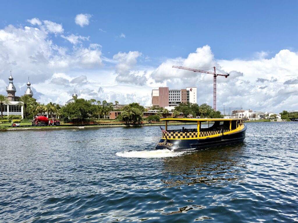 Pirate water taxi boat on the Hillsborough River in Tampa Florida a fun way to get around on a girlfriend weekend
