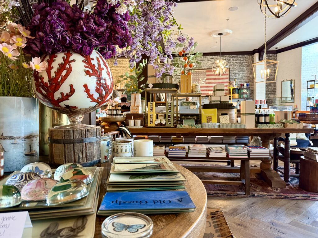 Boutique gifts and books on display in Oxford Exchange in Tampa Florida