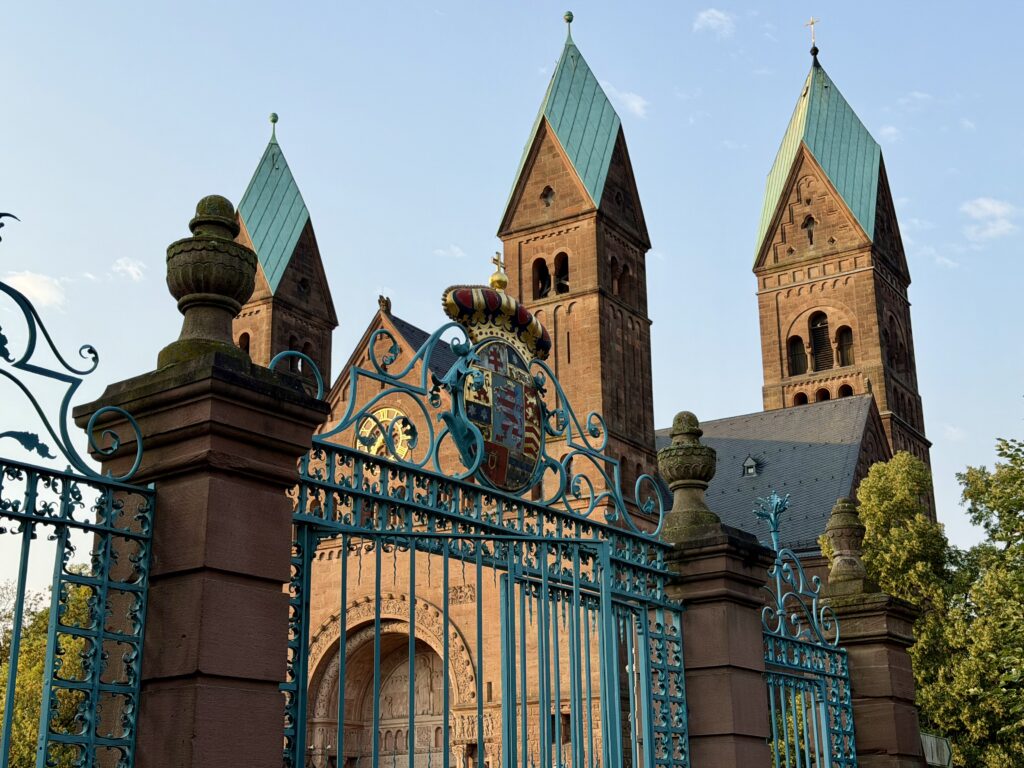 Green spires on the Church of the Redeemer in Bad Homburg, Germany