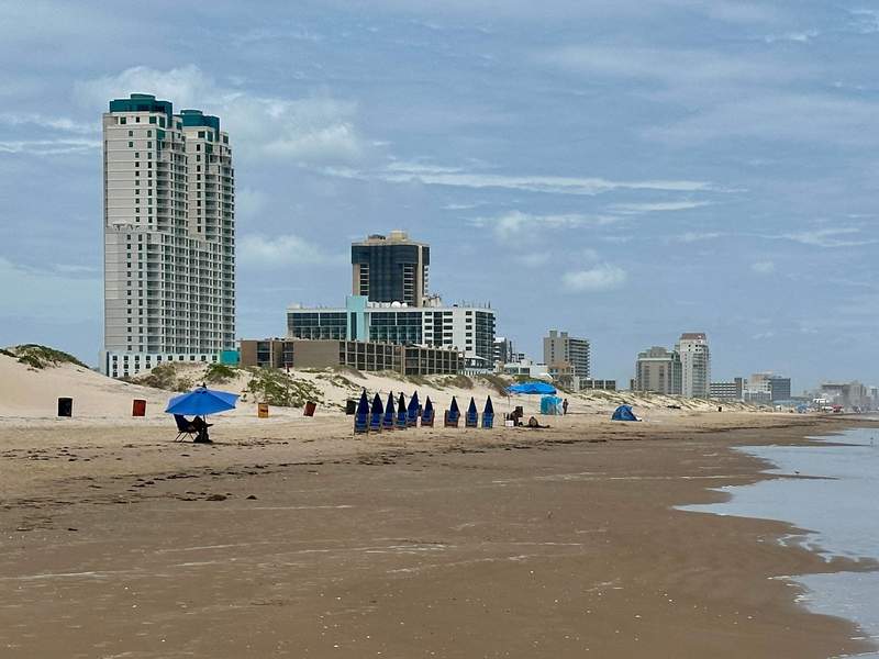A wide sandy beach on South Padre Island