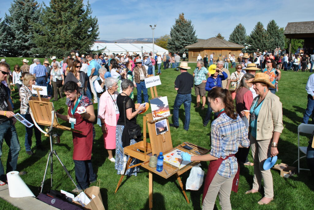 Buffalo Bill Art Show display during Rendezvous Royale in Cody, Wyoming