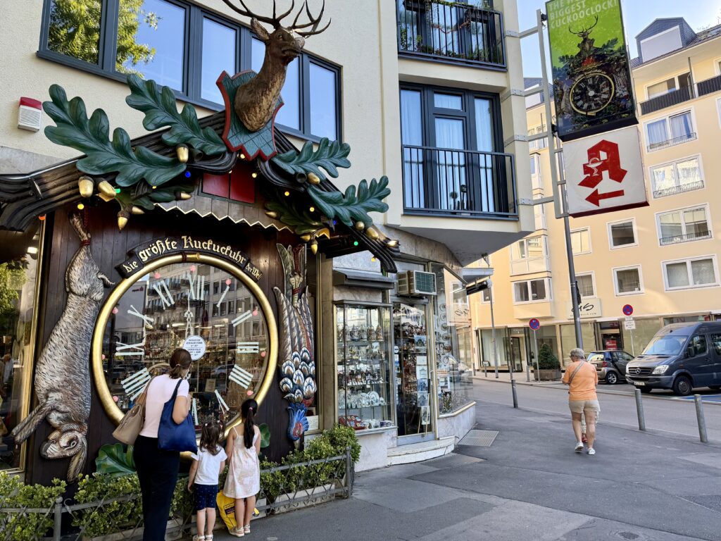 Storefront cuckoo clock in Wiesbaden, Germany