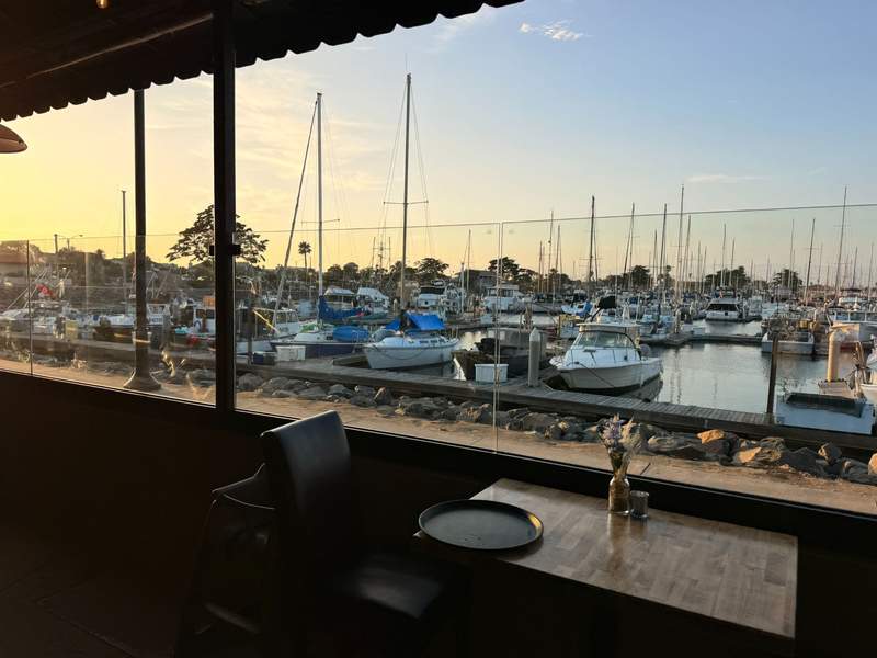View from a table at the Waterfront restaurant in Oxnard, California 