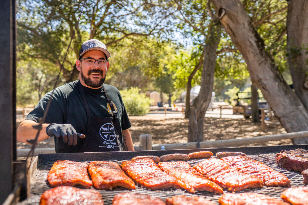Local grillmaster with his meats